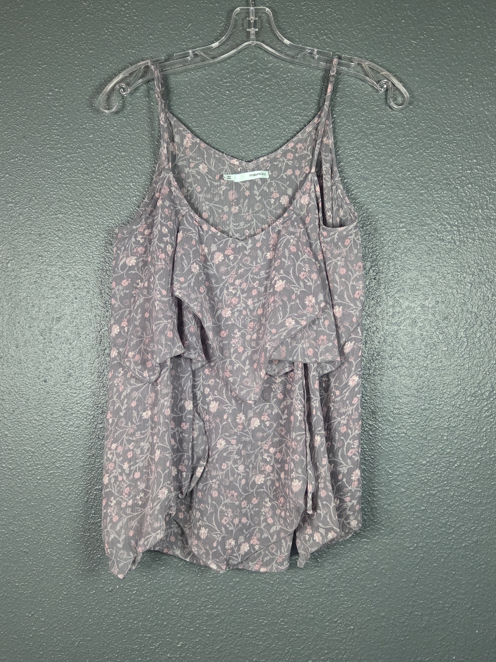 Maurices Womens Sz Large Tiered Tank Top Cami Ruffle Boho Cottage Core Romantic
